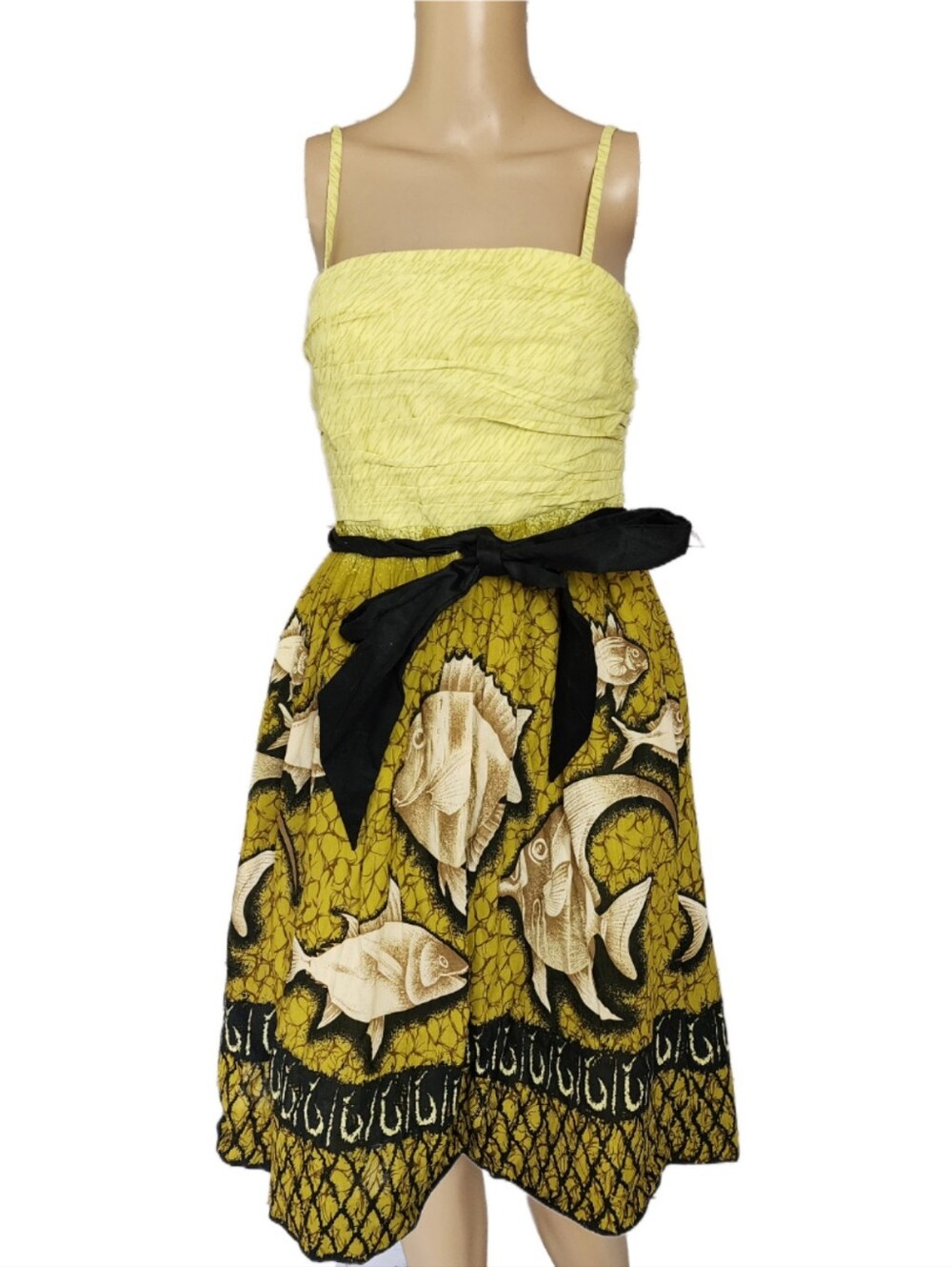 Anthropologie Vanessa Virginia "Baxter Bay" Fish Print Dress Size 4 NWT